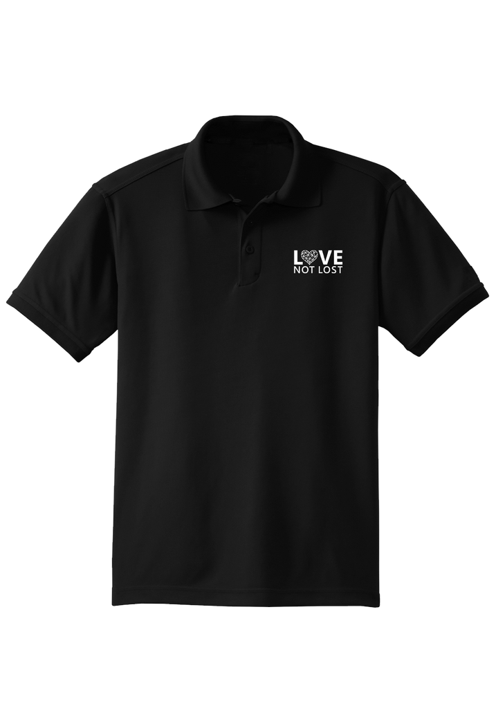 Love Not Lost men's polo shirt (black) - front