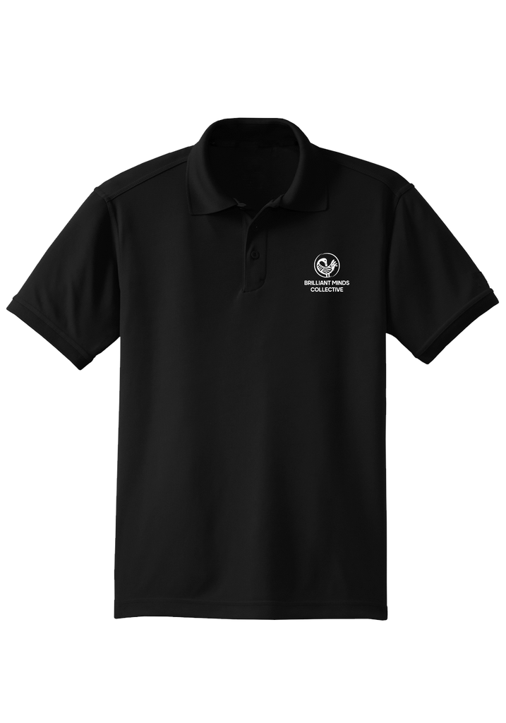 Brilliant Minds Collective men's polo shirt (black) - front