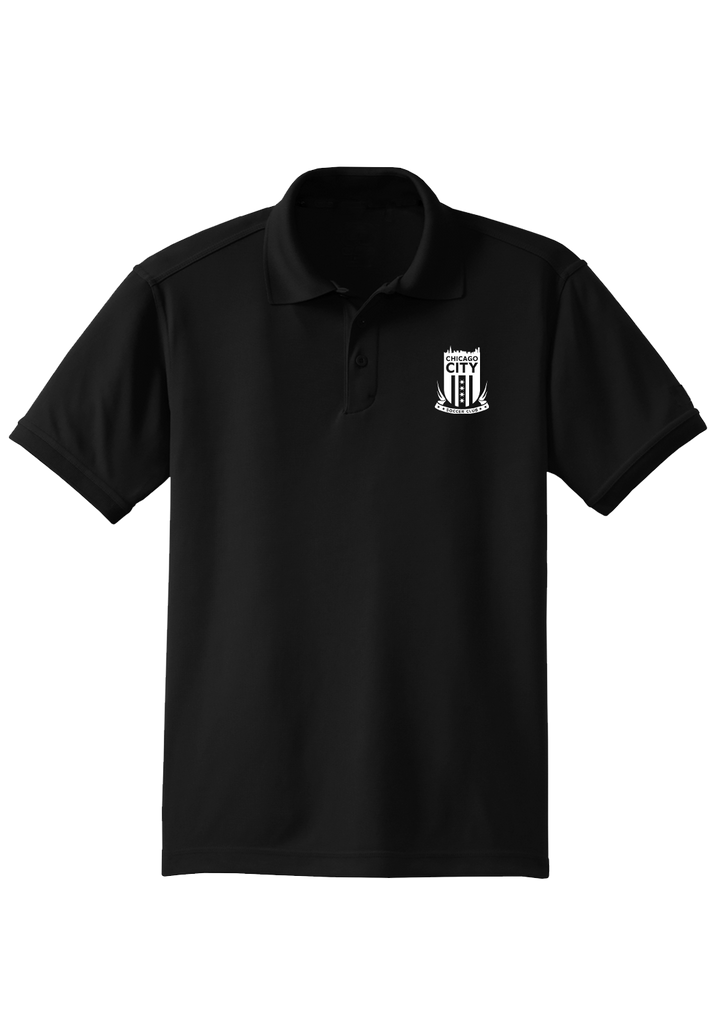 Chicago City Soccer Club men's polo shirt (black) - front