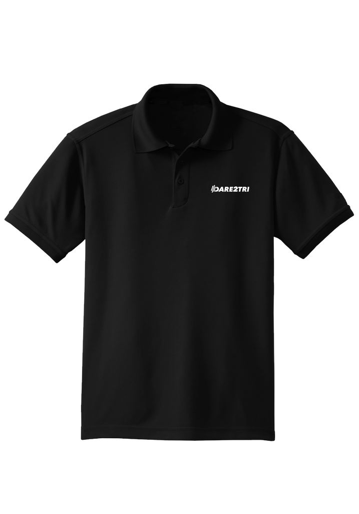 Dare2tri men's polo shirt (black) - front