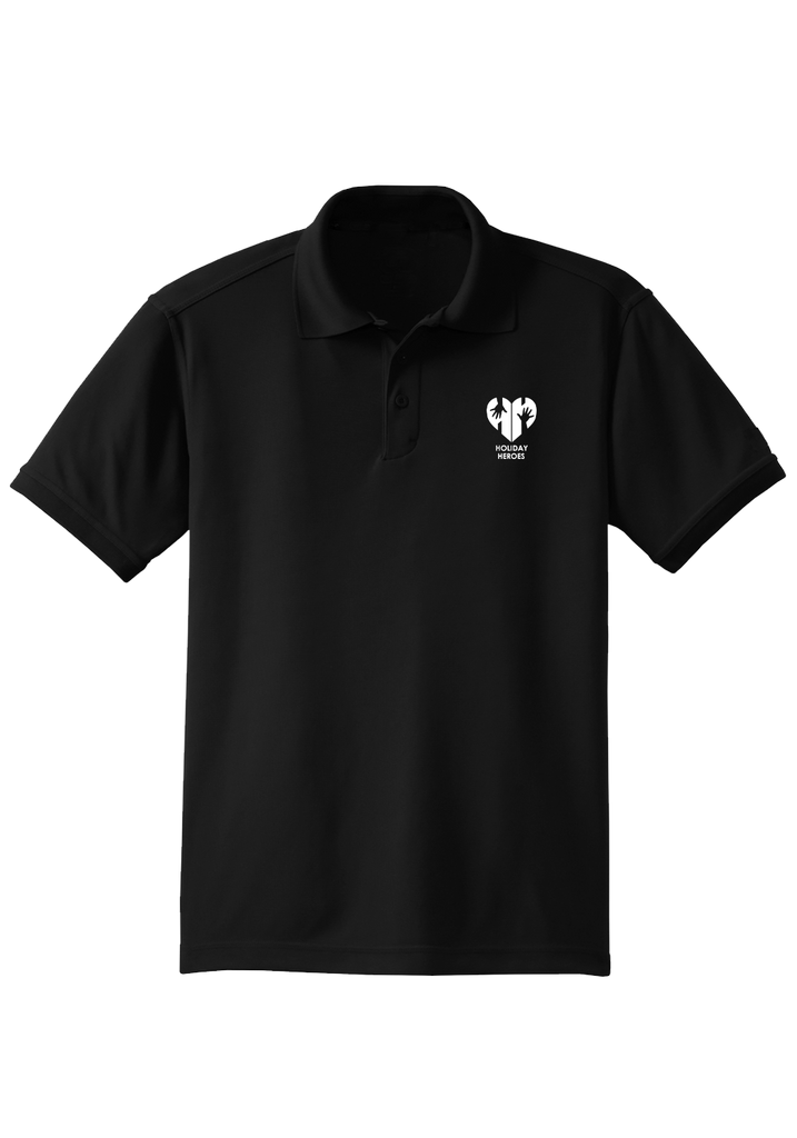Holiday Heroes men's polo shirt (black) - front