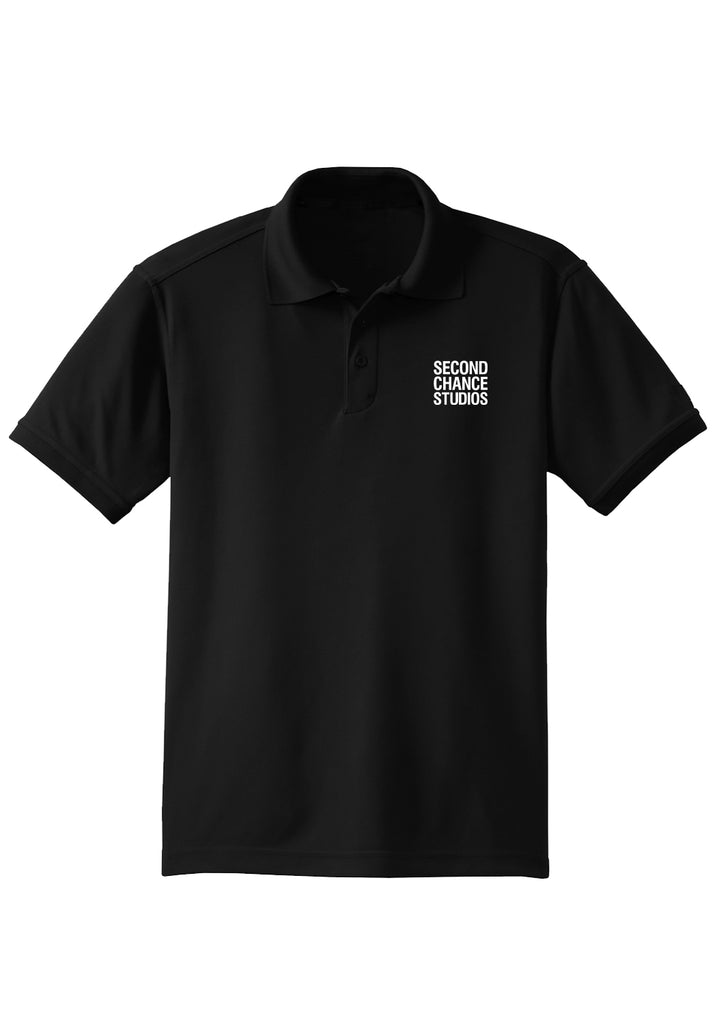 Second Chance Studios men's polo shirt (black) - front