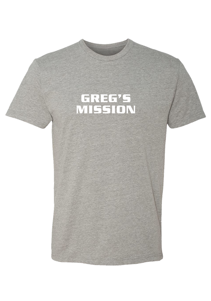 Greg's Mission men's t-shirt (gray) - front