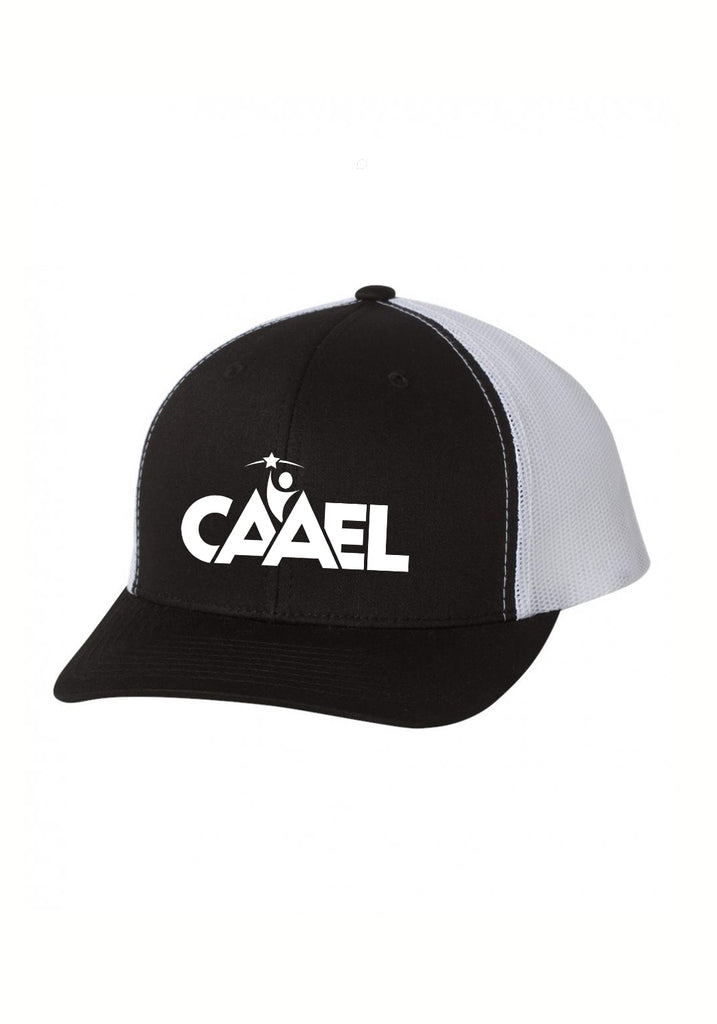CAAEL unisex trucker baseball cap (black and white) - front