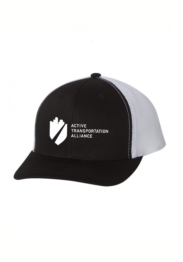 Active Transportation Alliance unisex trucker baseball cap (black and white) - front