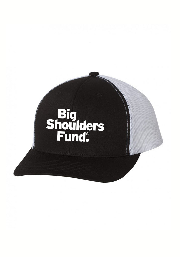 Big Shoulders Fund unisex trucker baseball cap (black and white) - front