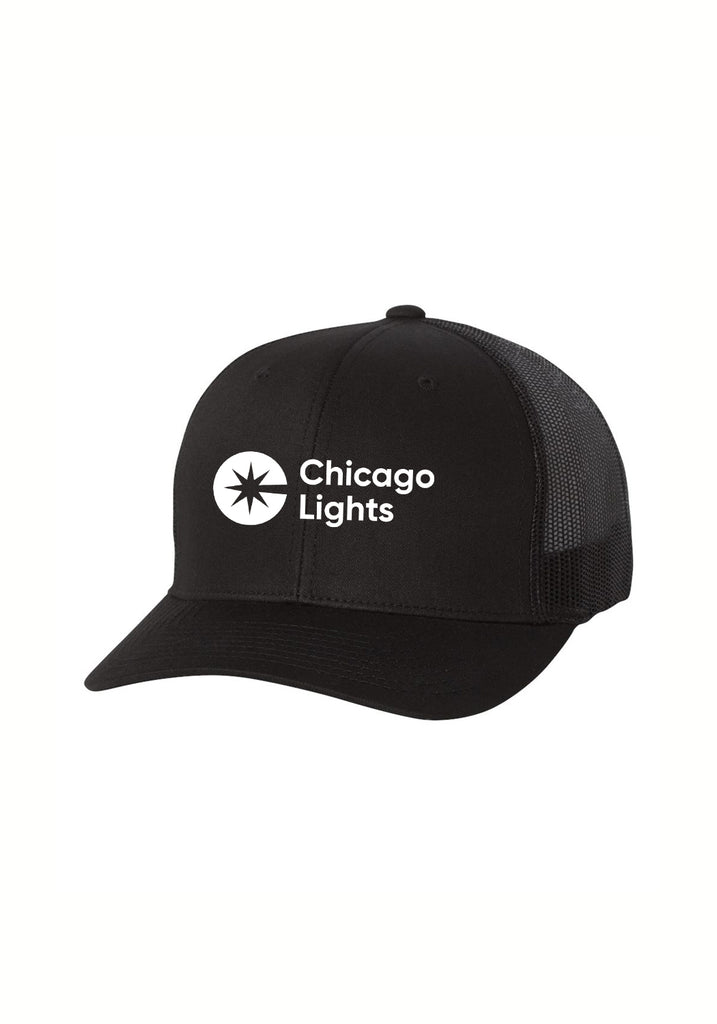 Chicago Lights unisex trucker baseball cap (black) - front