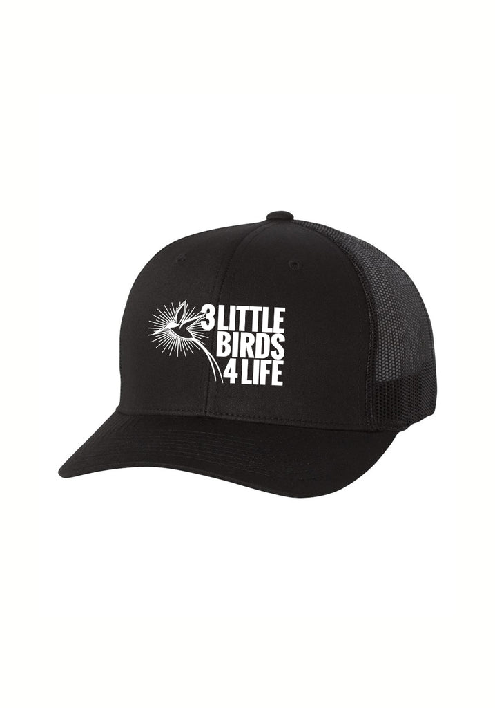 3 Little Birds 4 Life unisex trucker baseball cap (black) - front