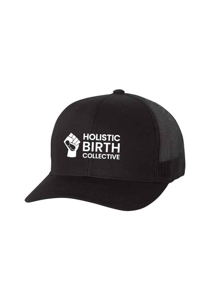 Holistic Birth Collective unisex trucker baseball cap (black) - front