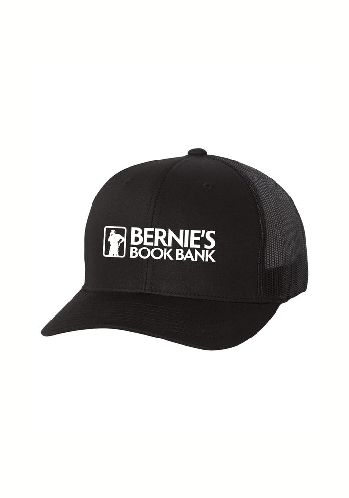 Bernie's Book Bank unisex trucker baseball cap (black) - front