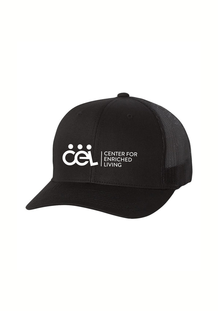 Center For Enriched Living unisex trucker baseball cap (black) - front