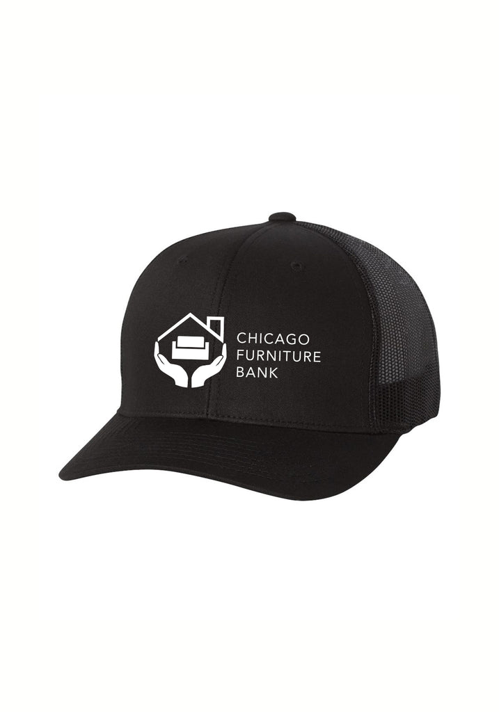Chicago Furniture Bank unisex trucker baseball cap (black) - front