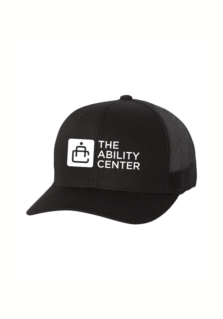 The Ability Center unisex trucker baseball cap (black) - front