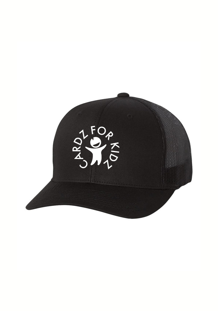 Cardz For Kidz unisex trucker baseball cap (black) - front