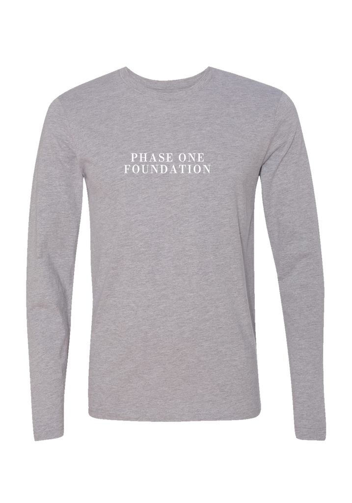 Phase One Foundation unisex long-sleeve t-shirt (gray) - front