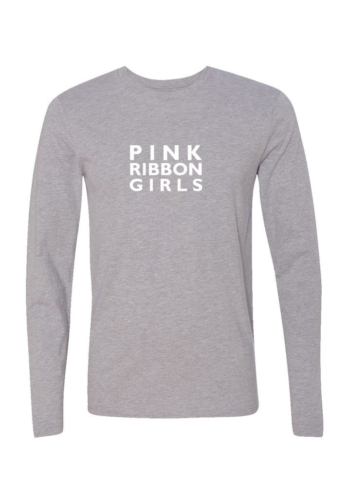 Pink Ribbon Girls unisex long-sleeve t-shirt (gray) - front