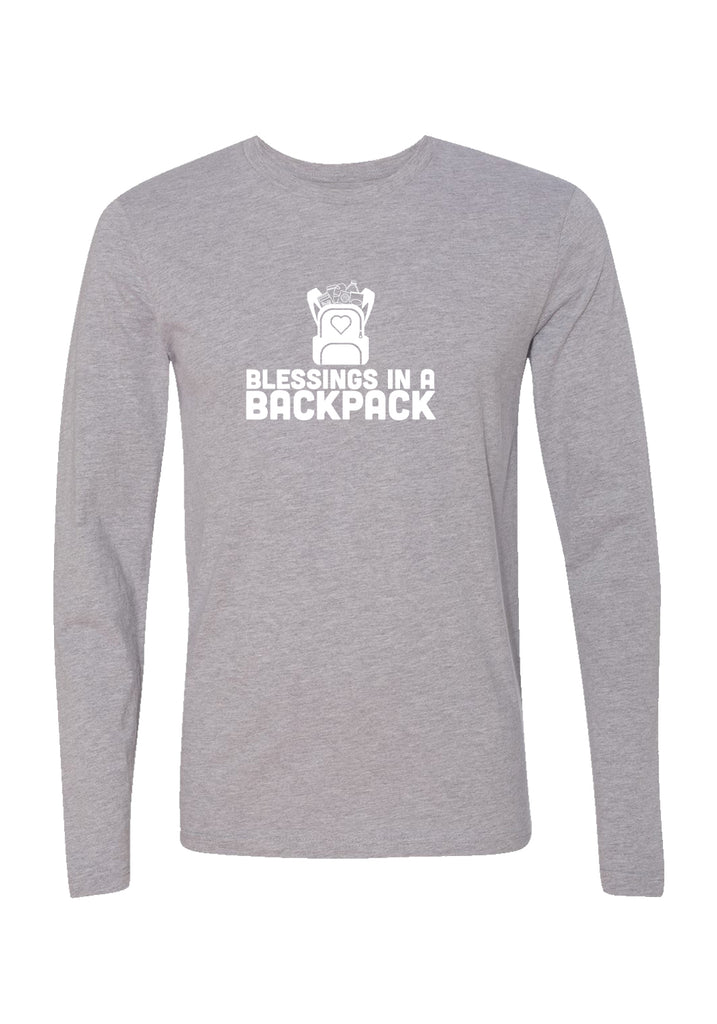 Blessings In A Backpack unisex long-sleeve t-shirt (gray) - front