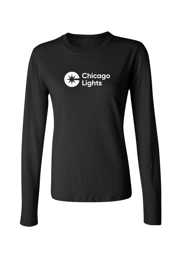 Chicago Lights women's long-sleeve t-shirt (black) - front