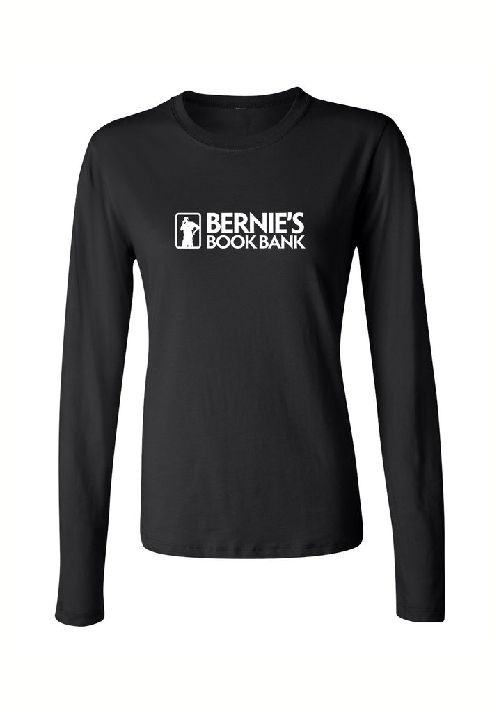Bernie's Book Bank women's long-sleeve t-shirt (black) - front