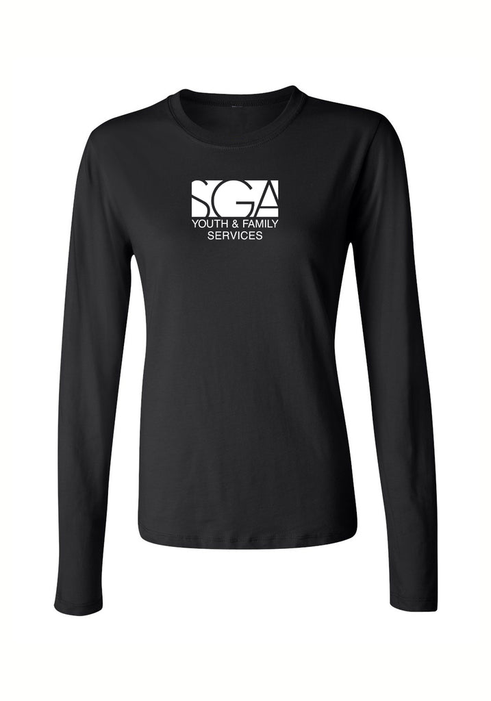 SGA Youth & Family Services women's long-sleeve t-shirt (black) - front