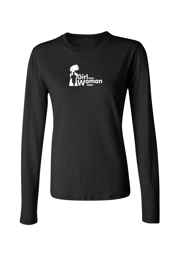 Girl Now Woman Later women's long-sleeve t-shirt (black) - front