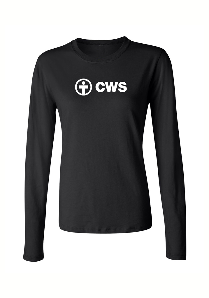Church World Service women's long-sleeve t-shirt (black) - front