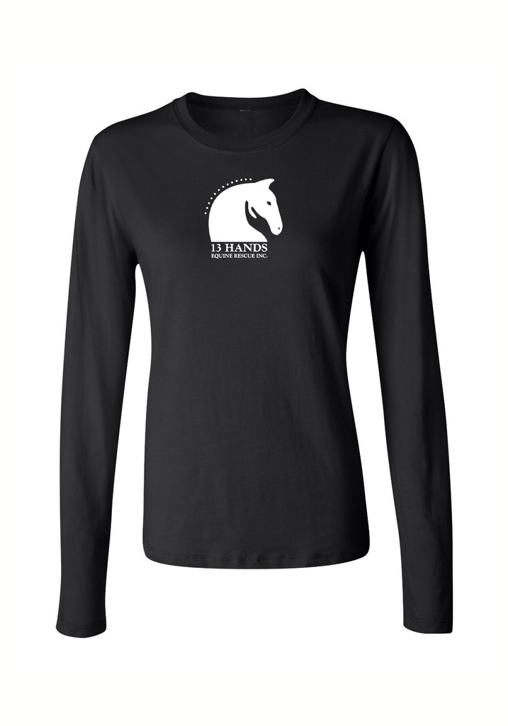 13 Hands Equine Rescue women's long-sleeve t-shirt (black) - front
