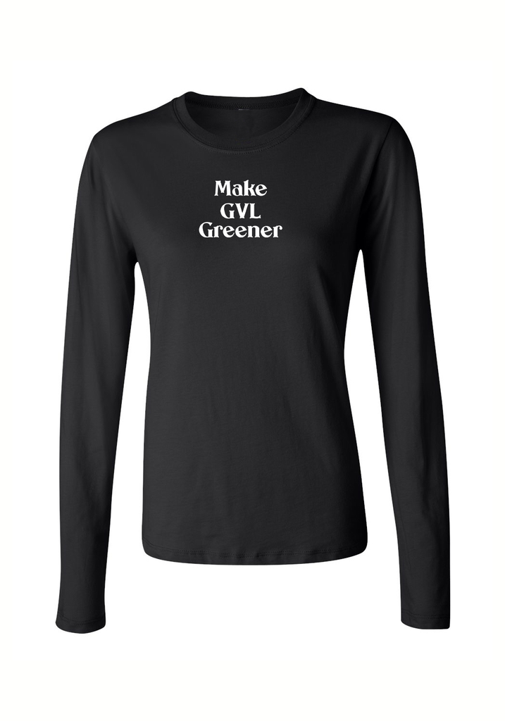 Make GVL Greener women's long-sleeve t-shirt (black) - front