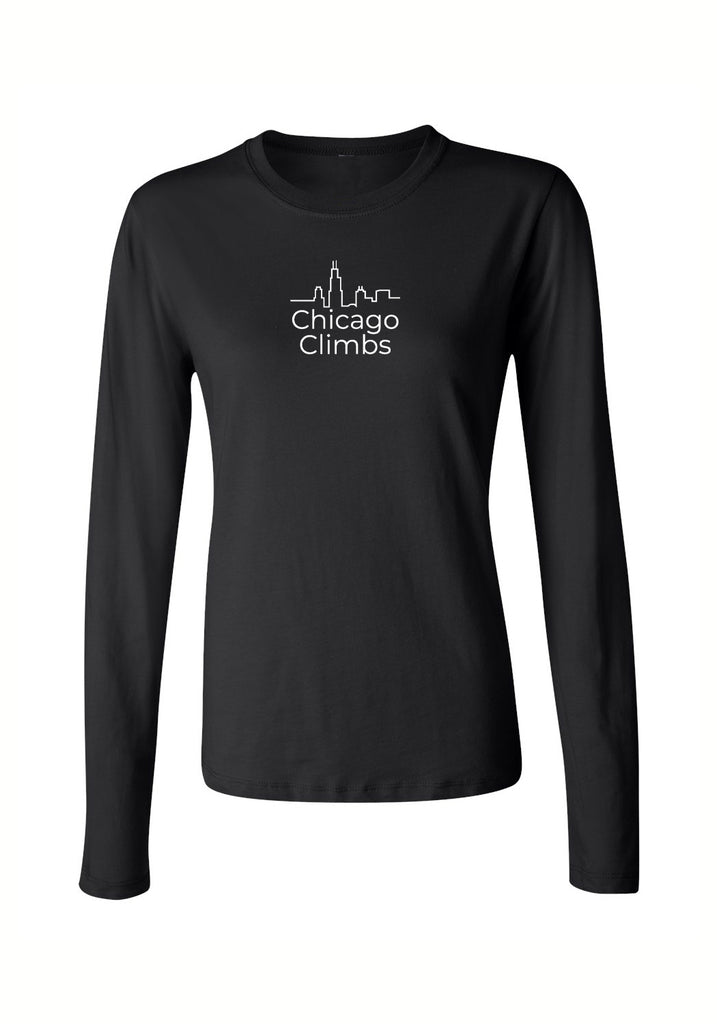 Chicago Climbs women's long-sleeve t-shirt (black) - front