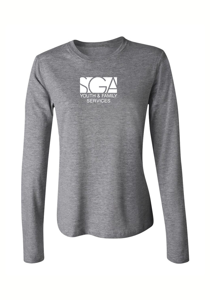 SGA Youth & Family Services women's long-sleeve t-shirt (gray) - front