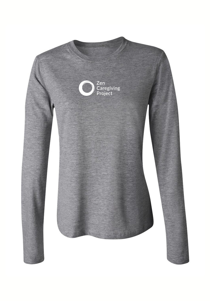 Zen Caregiving Project women's long-sleeve t-shirt (gray) - front