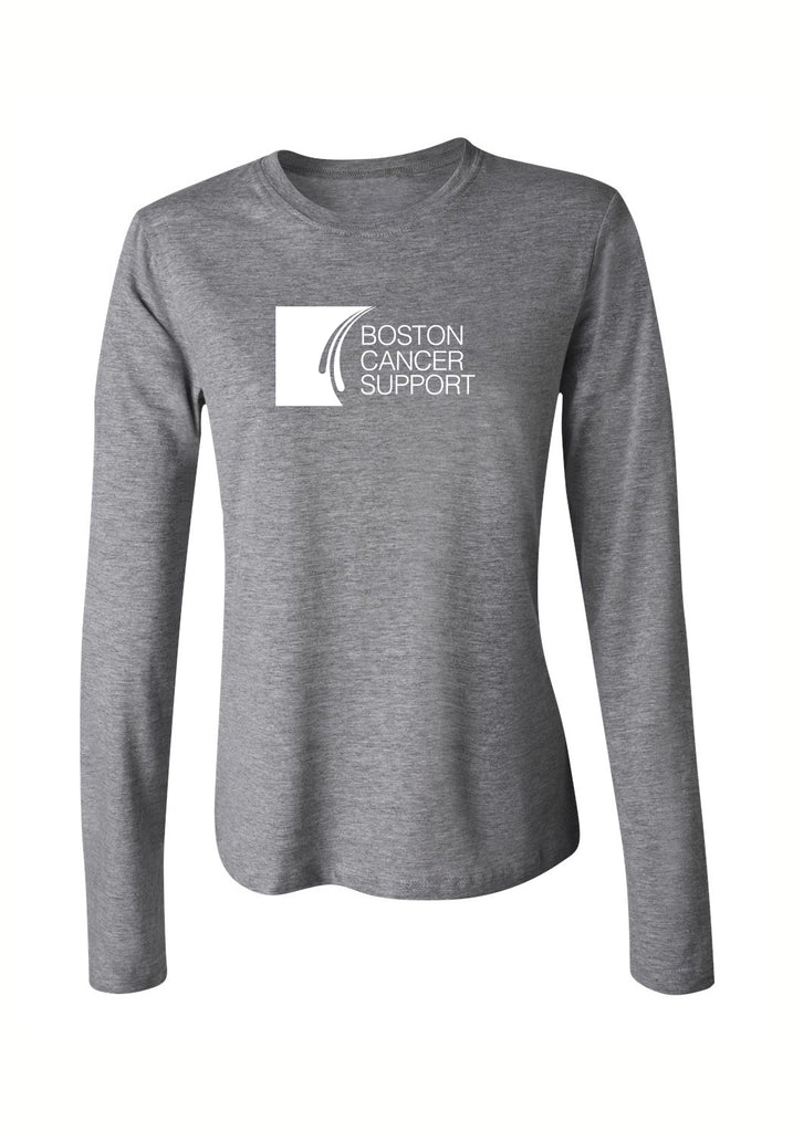 Boston Cancer Support women's long-sleeve t-shirt (gray) - front