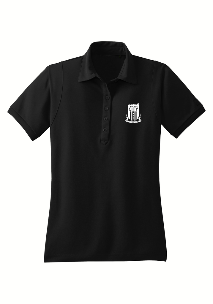 Chicago City Soccer Club women's polo shirt (black) - front