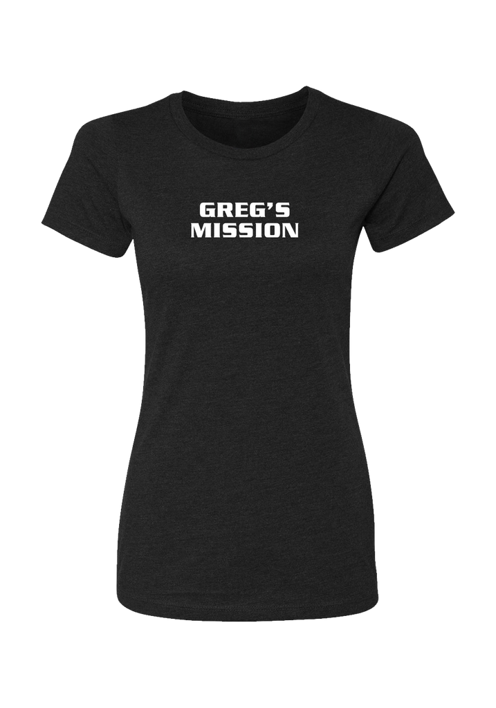Greg's Mission women's t-shirt (black) - front